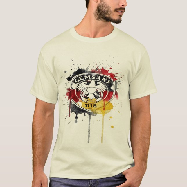 Camiseta Salpicadura de acuarela del orgullo alemán (Anverso)