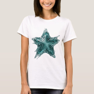 Camiseta Salpicadura de agua en forma de estrella de plata 