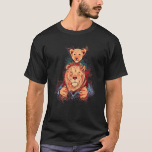 Camiseta Salpicadura de agua padre hijo león