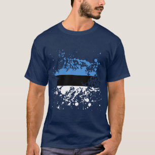 Camiseta Salpicadura de la tinta de la bandera de Estonia