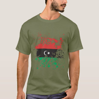 Camiseta Salpicadura de la tinta de la bandera de Libia