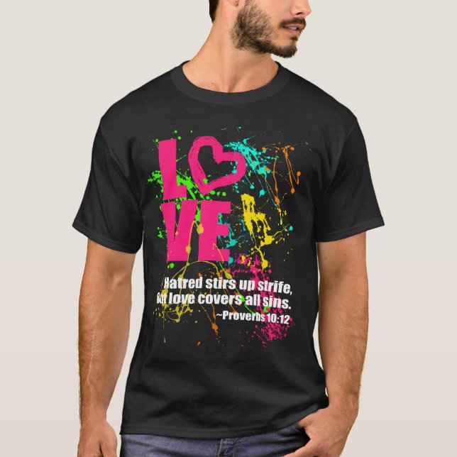 Camiseta Salpicadura de neón de la pintura del verso de la (Anverso)