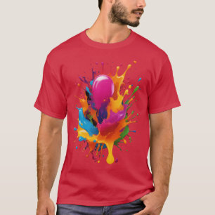 Camiseta salpicadura de pintura colorida