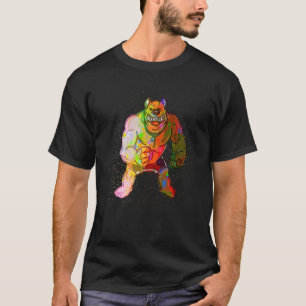 Camiseta Salpicadura de pintura colorida perro enfadado Pit