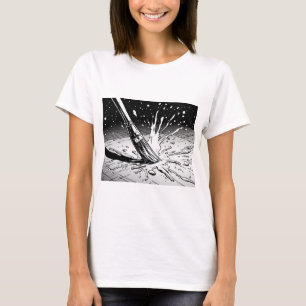 Camiseta Salpicadura de pintura con pincel de estilo gráfic