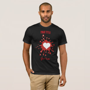 Camiseta Salpicadura de pintura roja con forma de corazón b