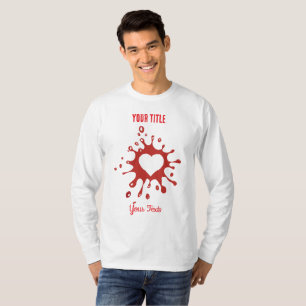Camiseta Salpicadura de pintura roja con forma de corazón b