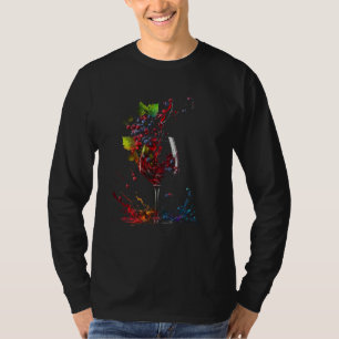 Camiseta Salpicadura de vino Copa de vino Uvas Viticultor E
