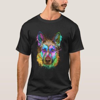 Camiseta Salpicadura Ger Pastor Alemán Gsd
