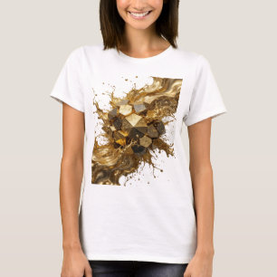 Camiseta Salpicaduras doradas de plata genial y cubos metál