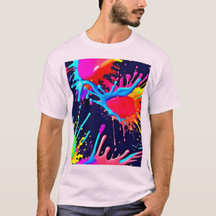 Camiseta Salpicaduras Eléctricas de Colores Vívidos