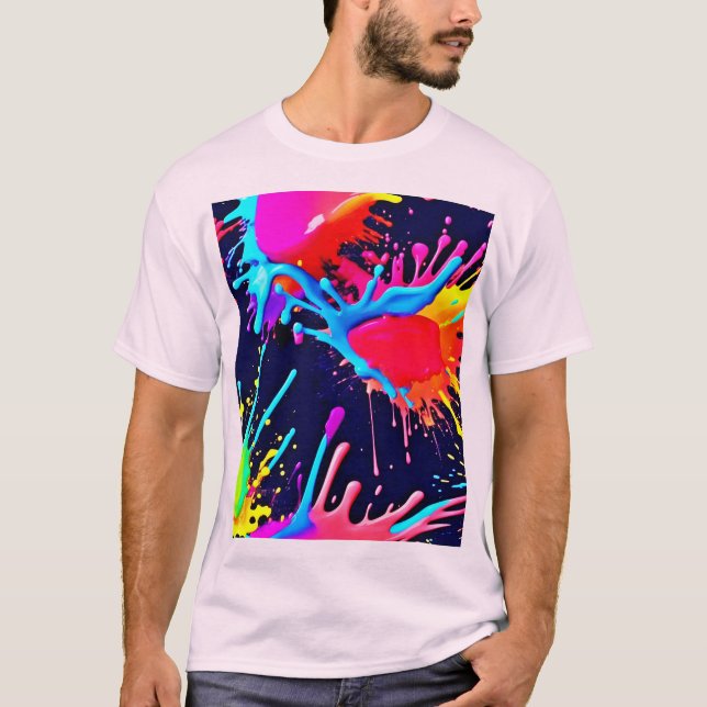 Camiseta Salpicaduras Eléctricas de Colores Vívidos (Anverso)