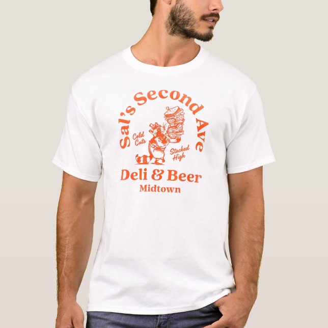 Camiseta "Sal's Second Ave Deli & Beer" Guay NYC Deli Art (Anverso)