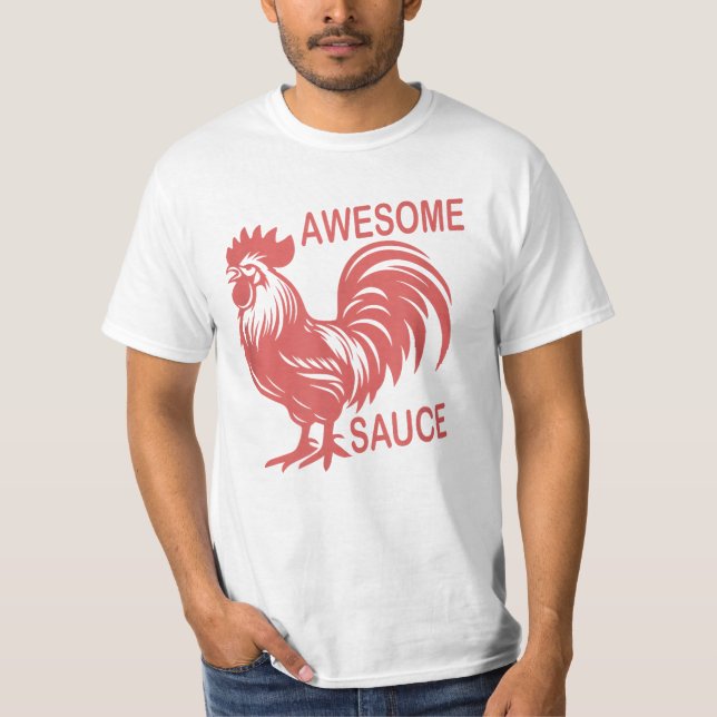 Camiseta Salsa alucinante con foto de gallo (Anverso)