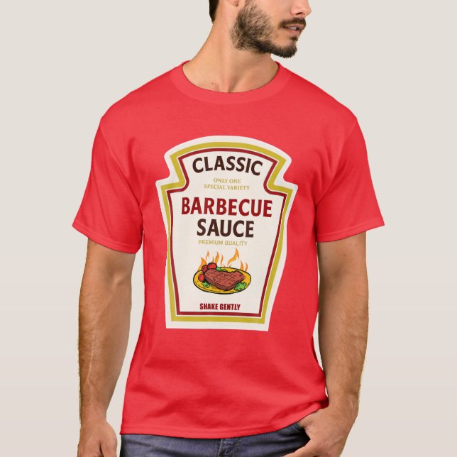 Camiseta Salsa barbacoa Ketchup Mostard Costume Halloween (Anverso)