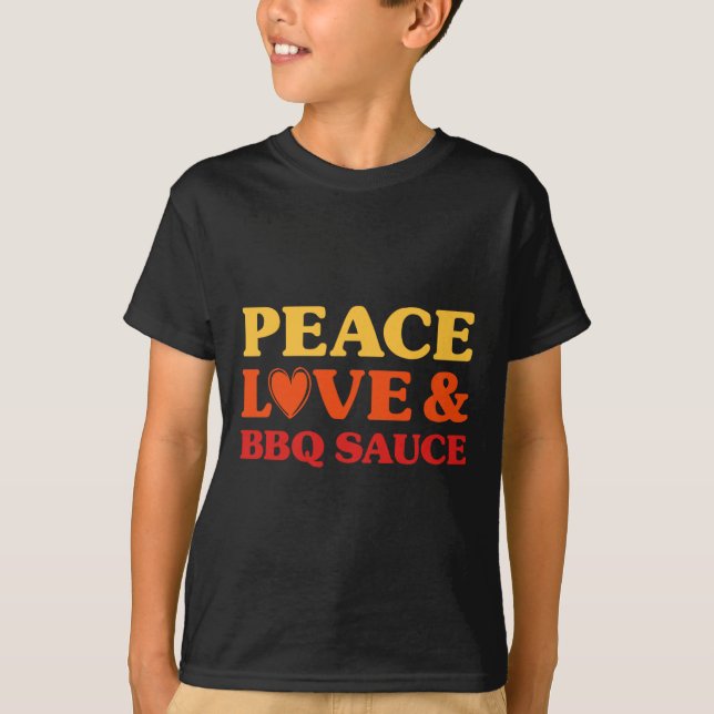 Camiseta Salsa barbacoa me encanta la comida divertida de l (Anverso)