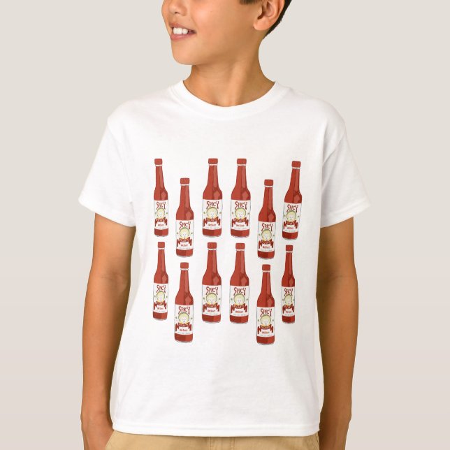 Camiseta Salsa caliente picante Diversión Picante Patrón PE (Anverso)