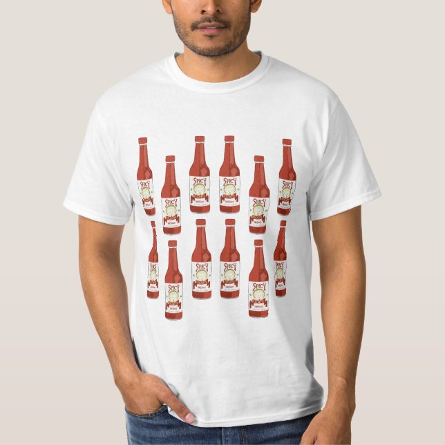 Camiseta Salsa caliente picante Diversión Picante Patrón PE (Anverso)