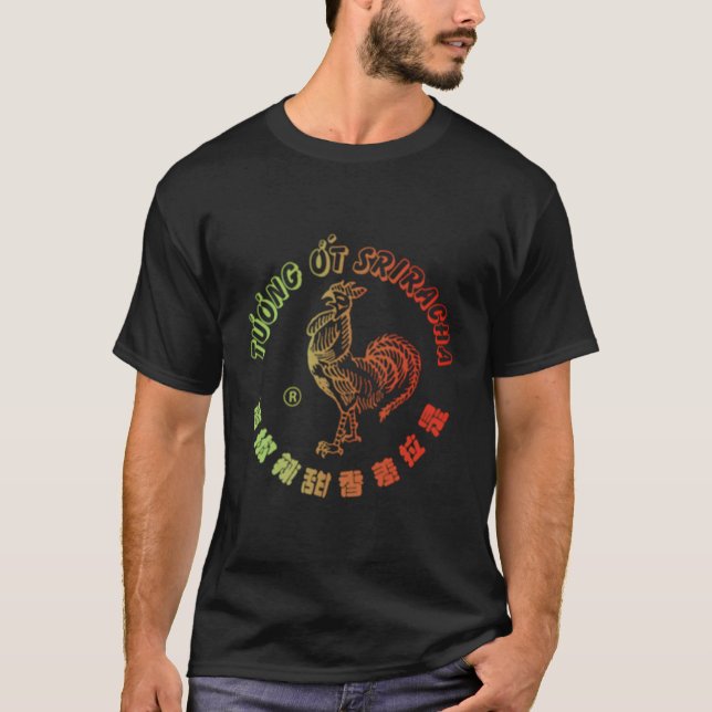Camiseta Salsa Caliente Sriracha Gradiente Rojo Y Verde (Anverso)