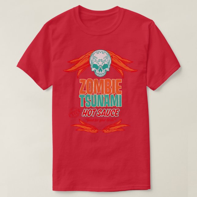 Camiseta Salsa caliente zombie (Diseño del anverso)