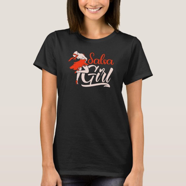 Camiseta Salsa Chica bailando danza latina (Anverso)