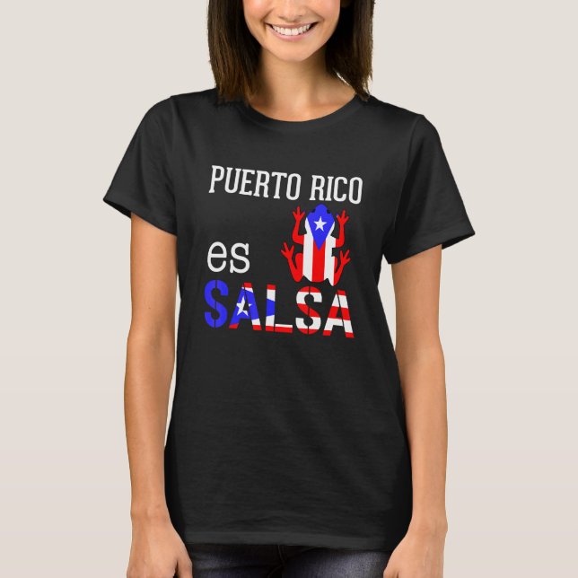Camiseta Salsa Coqui Puerto Rico Boricua Puerto Rico Pr Sa (Anverso)