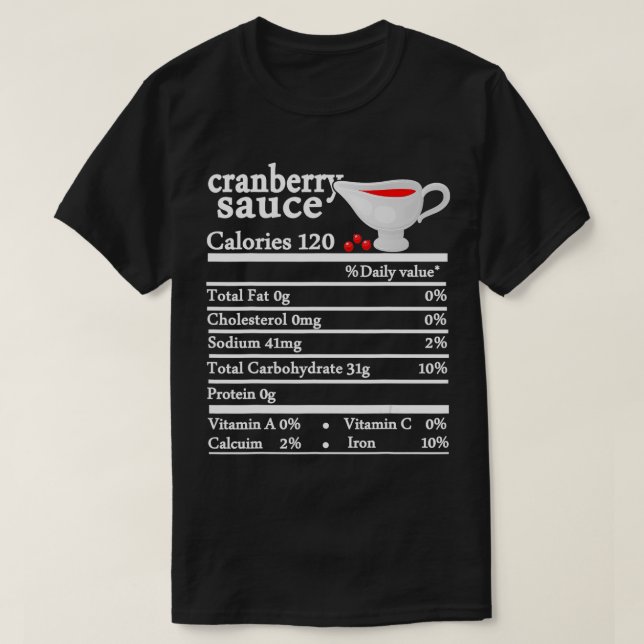 Camiseta Salsa de arándano dulce papa nutrición Thanksgiv (Diseño del anverso)