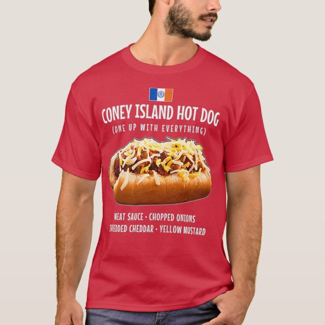 Camiseta Salsa de carne de perro caliente de Coney Island O (Anverso)