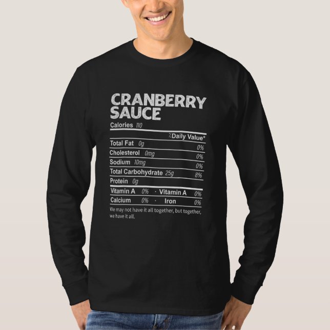 Camiseta Salsa de Cranberry Nutrition Hacts Comida de Acció (Anverso)