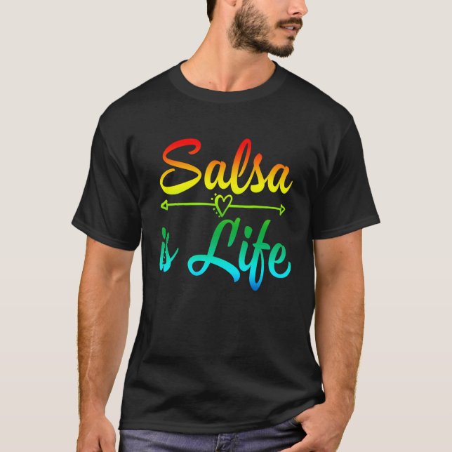 Camiseta Salsa de Puerto Rico: Salsa bailando salsa es vida (Anverso)
