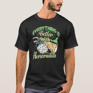 Camiseta Salsa de rábano picante Crema Planta Receta Raíz F