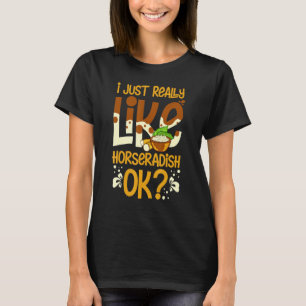 Camiseta Salsa de rábano picante Crema Planta Receta Raíz F