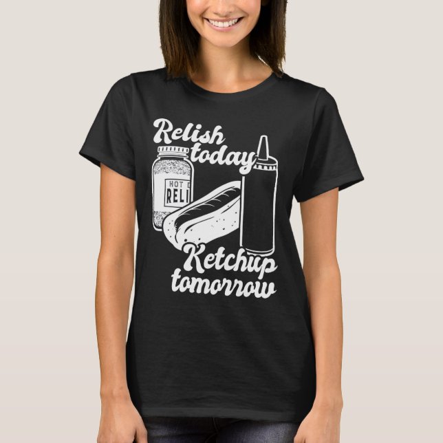 Camiseta Salsa de tomate de mañana Divertido perro caliente (Anverso)
