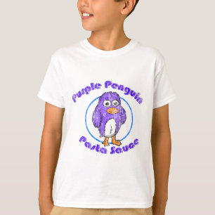 Camiseta Salsa retro púrpura pingüino de pasta