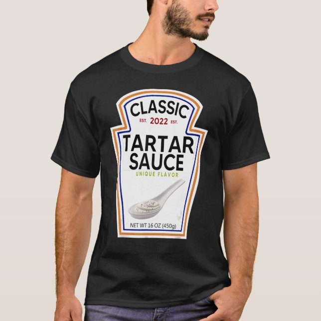 Camiseta Salsa tártara de plata condimento DIY Costum de Ha (Anverso)