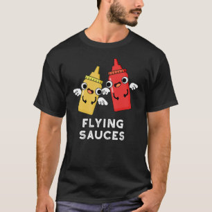 Camiseta Salsas voladoras Graciosa Bolla de Comida Oscura B