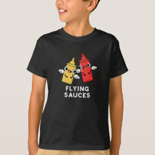 Camiseta Salsas voladoras Graciosa Bolla de Comida Oscura B
