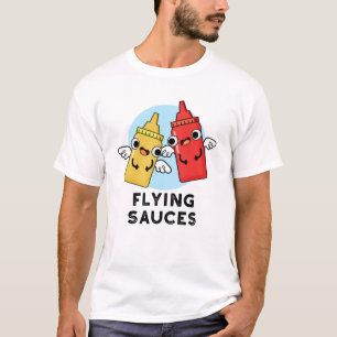 Camiseta Salsas voladoras Gracioso Bollo de Comida