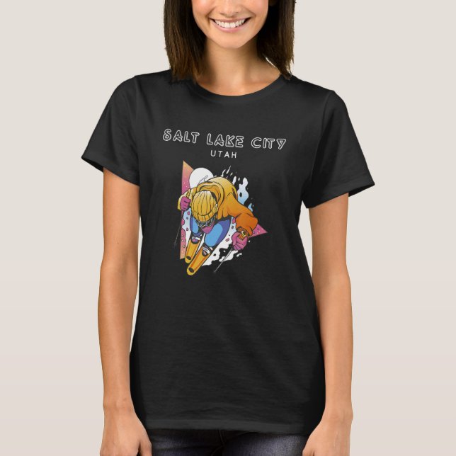 Camiseta Salt Lake City Utah USA Retro Ski (Anverso)