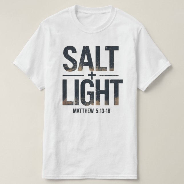 Camiseta "SALT + LIGHT Cristiano – Mateo 5:13 (Diseño del anverso)