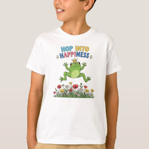 Camiseta Salta hacia la felicidad – Ilustración de rana ado