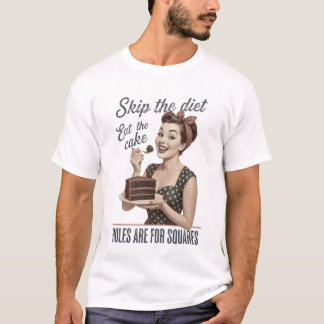 Camiseta Salta la Dieta Come la Torta Retro