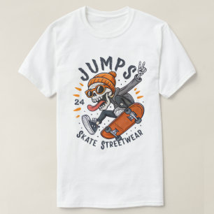 Camiseta Salta Skeleton Skateboard Streetwear Design