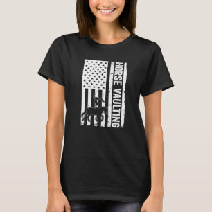 Camiseta Saltador de caballo USA Bandera Caballos de saltos