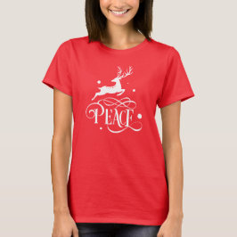 Camiseta Saltando a la paz de los renos en los Navidades ac