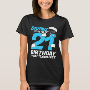 Camiseta Saltando a mi cumpleaños número 21 divertido skydi