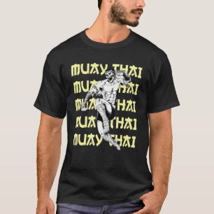 Camiseta Saltando al cráneo Muay luchador tailandés repitie