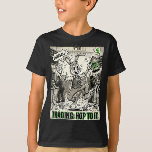Camiseta Saltando al día del mercado de valores de dibujos
