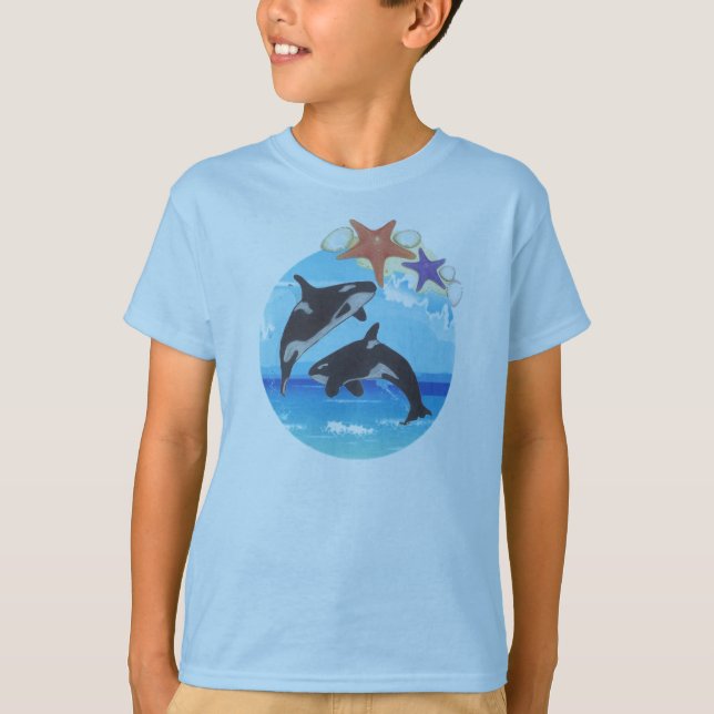 Camiseta saltando ballenas (Anverso)