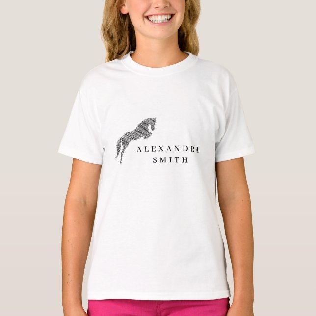 Camiseta Saltando Caballo | Caballo Scribble | Entrenador d (Anverso)